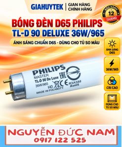 Bóng đèn Philips MASTER TL-D 90 De Luxe 36W/965 dùng đối chiếu nguồn so màu D65